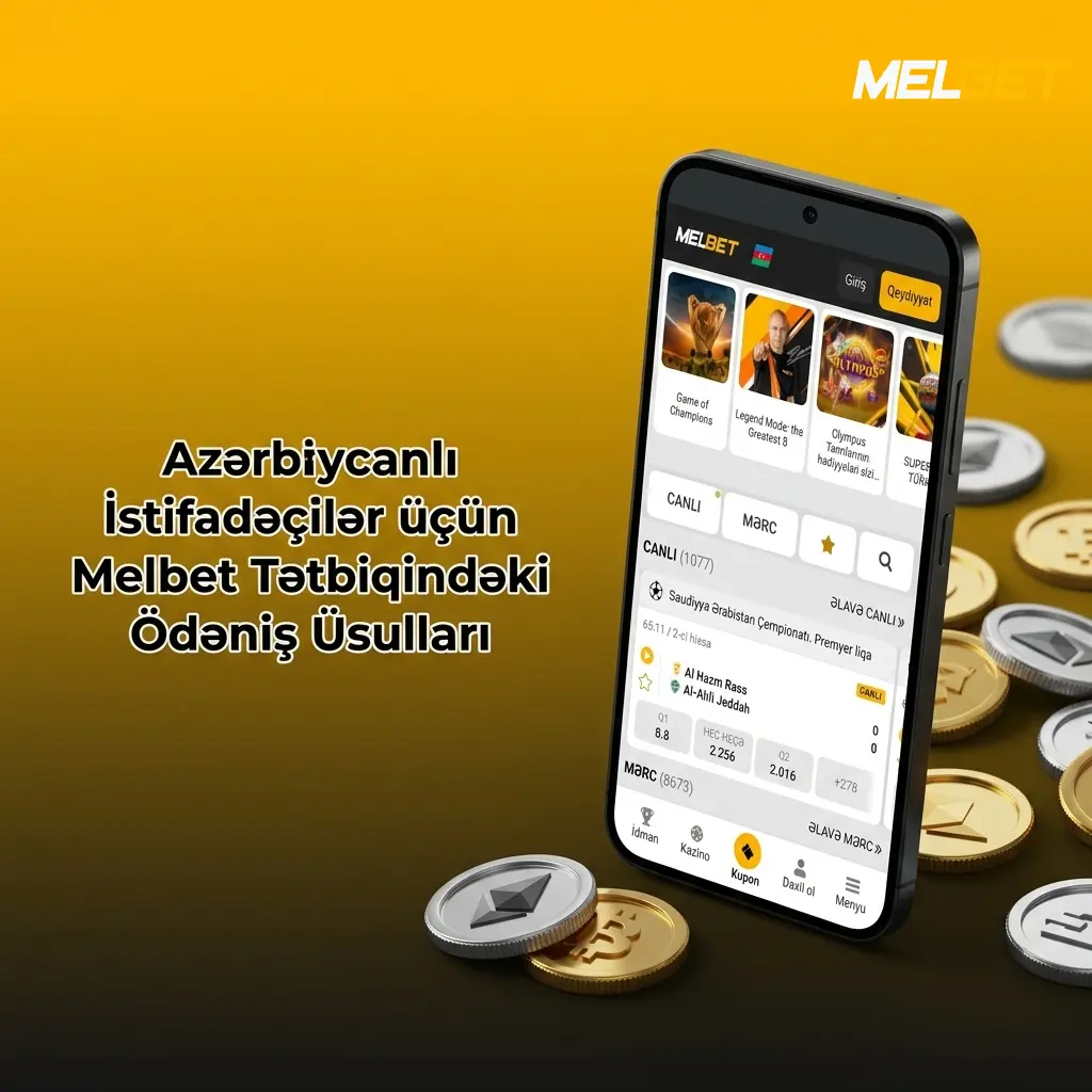 Melbet tətbiqində VISA, Mastercard, kripto və yerli bank kartları ilə ödəniş üsulları