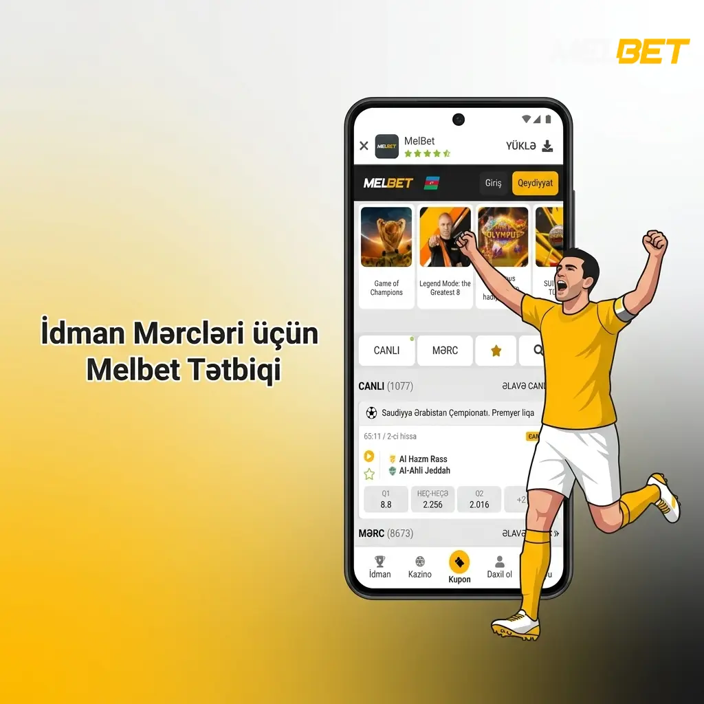 Melbet mobil tətbiqi Android və iOS üçün idman mərcləri, canlı oyunlar və bonus idarəetməsi funksiyaları