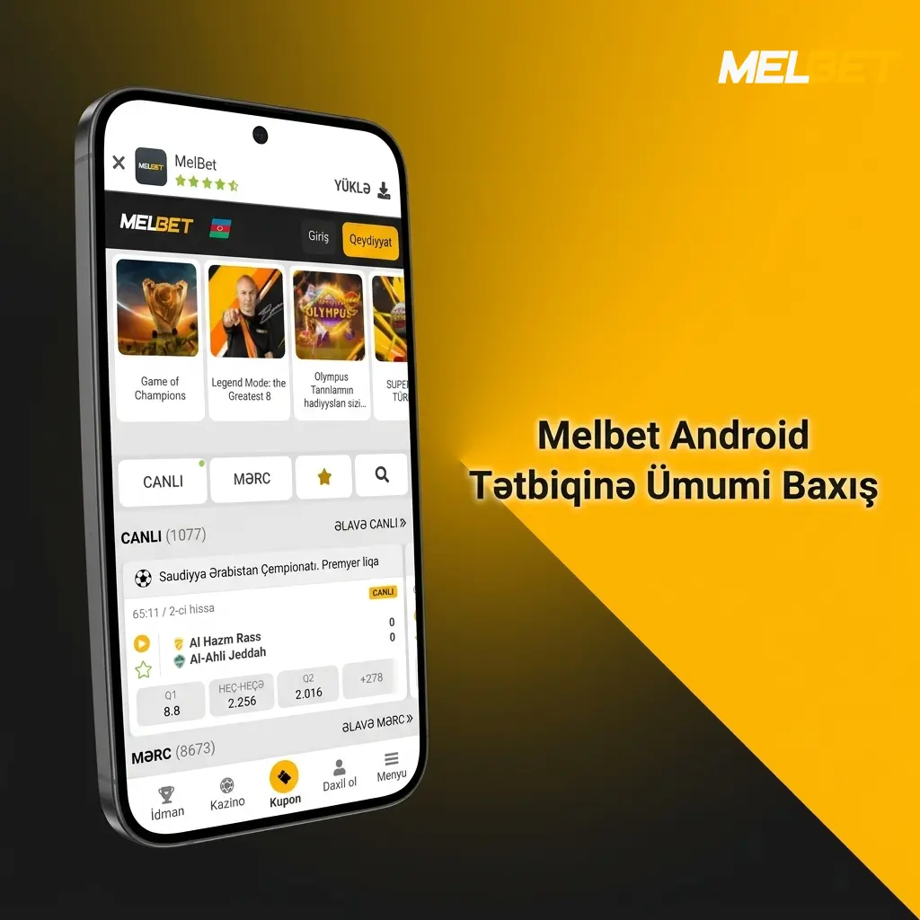 Melbet Android tətbiqi - idman mərcləri və kazino xidmətlərini birləşdirən mobil platforma