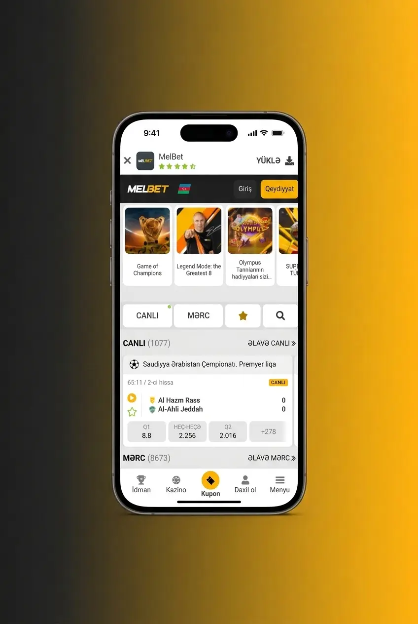 Melbet mobil tətbiqi ilə iOS və Android cihazlarda e-idman mərcləri və canlı mərclər idarəetməsi