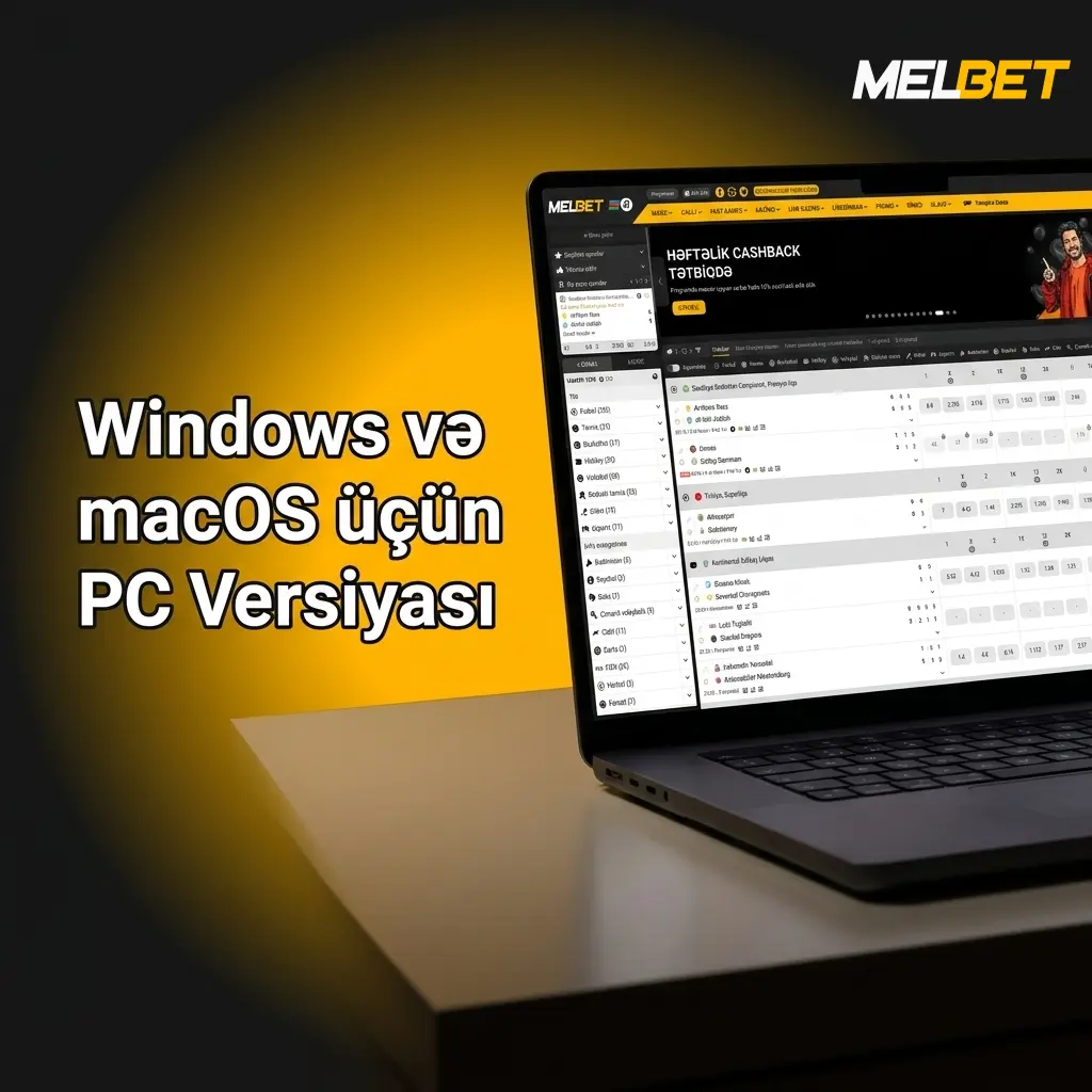 Melbet PC versiyası Windows və macOS üçün brauzer vasitəsilə tam funksional giriş imkanı